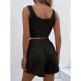 thumbnail image 3 of EASYBRAUS Women Sleeveless Knit Top and Pants Set Summer 2025 Sweet Casual Solid Color Outfit S-XXXL, 3 of 5