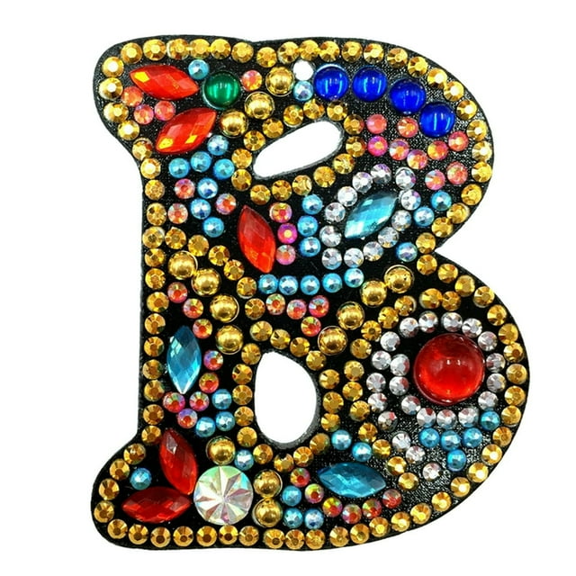 Christmas Letters Keychain 26 Letters Rhinestone Pendant