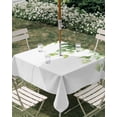 thumbnail image 3 of Square Outdoor Tablecloth with Umbrella Hole Green Leaves Outside Table Cloth Waterproof Patio Table Cover Simple Summer Spring Botanical Vines Zipper Tablecloths for Picnic Party Camping 54x54 Inch, 3 of 8