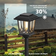 2 pack Outdoor Solar Post Lights, 40 Dusk to Dawn Solar Lamp Posts, Waterproof Floor Lamps for Yard, Garden, Patio, Warm White