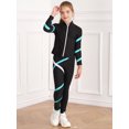 thumbnail image 6 of Yanarno Kids Girls 2Pcs Ice Skating Tracksuit Long Sleeve Jacket Sweatshirt with Athletic Leggings Blue Green 12, 6 of 7