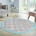 thumbnail image 2 of Casavani Handmade Round Cotton Area Rugs For Bedroom Decor, Sky Blue 3x3 feet, 2 of 5