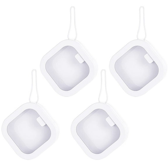 Moluckfu Women's Portable Hair Tie Holder Space Saving Jewelry Case White Plastic 4pcs