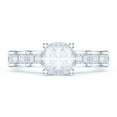 thumbnail image 2 of Sterling Silver Fancy Ribbon 1CT Simulated Round Brilliant Cut Diamond Promise Engagement Ring Bridal Set (8.5), 2 of 6
