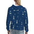 thumbnail image 7 of Sikiie Lighthouses and Anchors Women's Casual Hoodies Long Sleeve Lightweight Pullover Tops Loose Sweatshirt-Large, 7 of 7