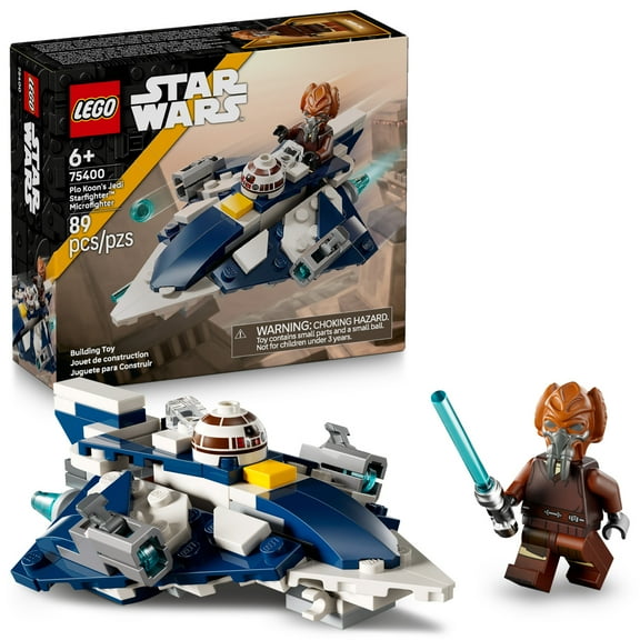 LEGO Star Wars Plo Koon’s Jedi Starfighter Microfighter Kids Toy - Building Toy for Pretend Play - Clone Wars Playset and Room Decor for Boys and Girls, Ages 6  - Birthday Gift Idea - 75400