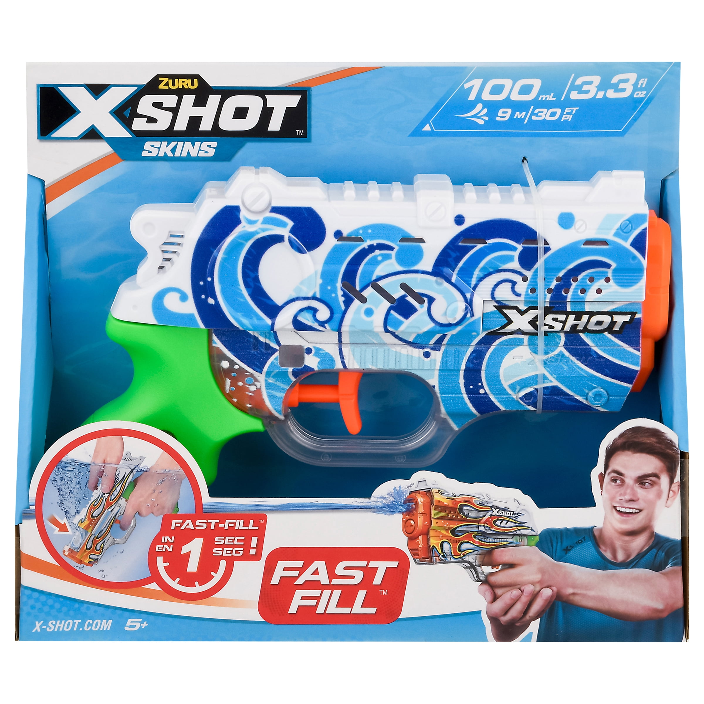 X-Shot Water Fast-Fill Skins Nano Water Blaster Toy - Hydra by