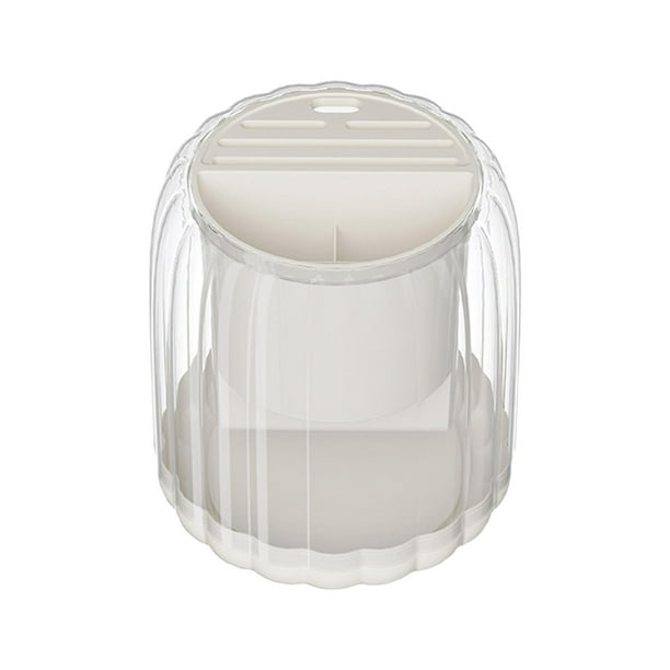 Escurridor de cubiertos giratorio, contenedor para palillos de dientes, escurridor de cubiertos de encimera para el hogar transparente