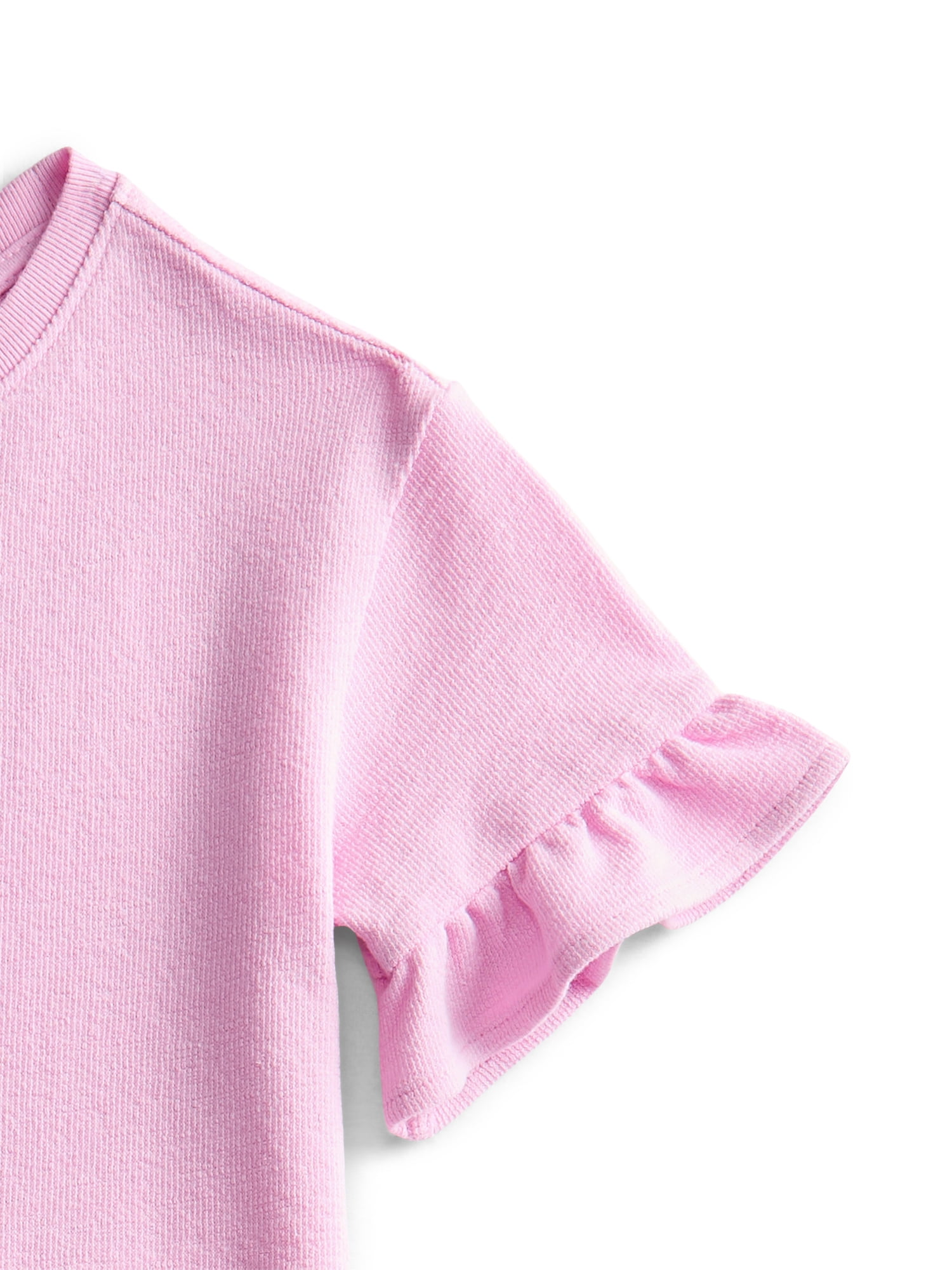Wonder Nation Girls Ruffle Tee and Scooter Skirt Outfit Set, 2-Piece, Sizes 4-10