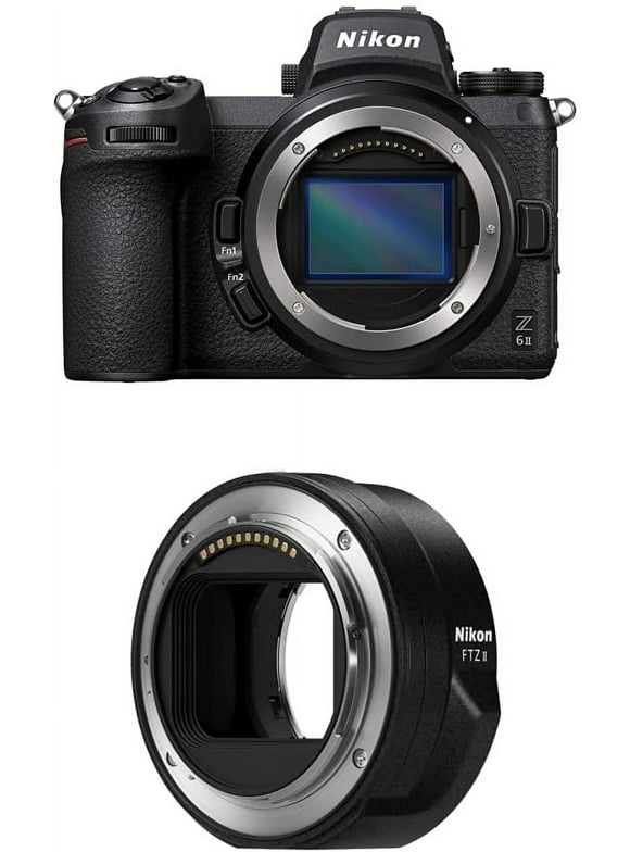 Nikon Z 6II FX-Format Mirrorless Camera Body Black with Nikon Mount Adapter FTZ II