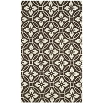 SAFAVIEH Four Seasons Lilibeth Geometric Area Rug, Chocolate/Ivory, 3'6" x 5'6"
