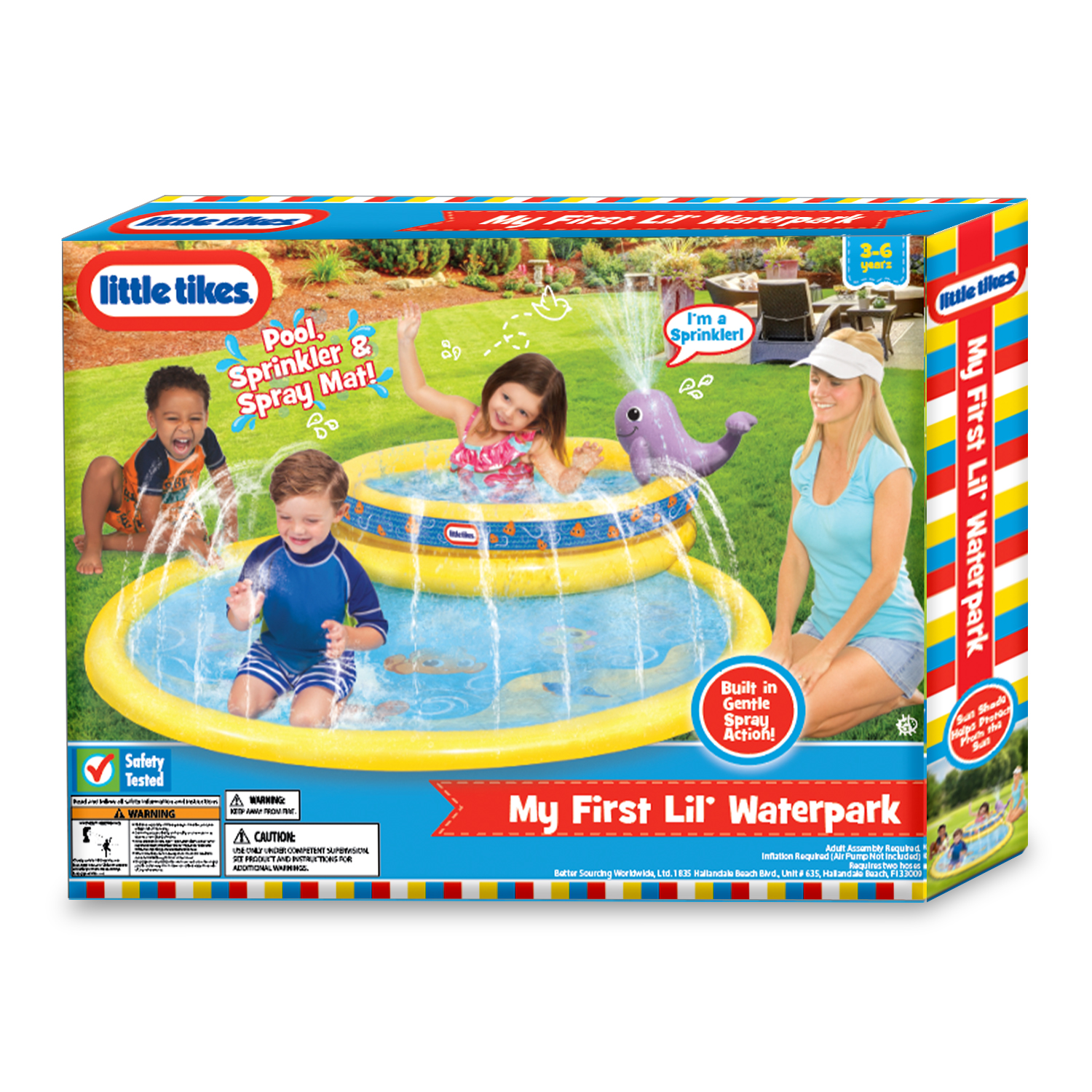 Little Tikes My First Lil Water Park, Round Splash Pool with Whale Sprinkler and Spray Mat for Kids Ages 3-6 - image 2 of 5