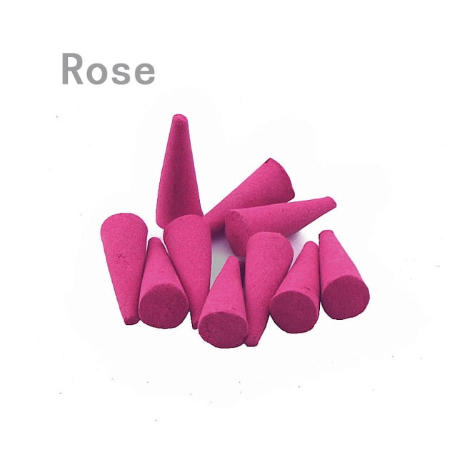 Xiao Hua Conos de incienso de 150 g (aproximadamente 160 unidades), conos de incienso con soporte, aromas naturales, para meditación, relajación y purificación espiritual, color rosa.