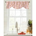 thumbnail image 2 of Christmas Gingerbread Man Pink Window Curtain for Living Room Christmas Kitchen Cabinet Tie-up Valance Curtain Rod Pocket, 2 of 6