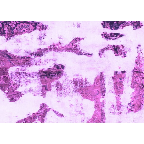 Ahgly Company Indoor Rectangle Abstract Purple Modern Area Rugs, 3' x 5'