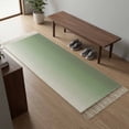 thumbnail image 5 of Area Rug with Tassels 2' x 5', Spring Gradient Simplistic Kitchen Runner Rug for Hallway Bedroom Throw Rugs, Simple Sage Green White Ombre Soft Door Mat for Bathroom Entrance Living Room, 5 of 9