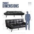 thumbnail image 5 of Atilioo Modern Hardwood Adjustable Armrests Convertible Futon Sofa Bed, Black, 5 of 10
