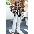 thumbnail image 3 of SHEWIN Womens Striped Cardigan Sweaters Button Down Long Sleeve V Neck Lightweight Open Front Knit Fall Cardigans, 3 of 10