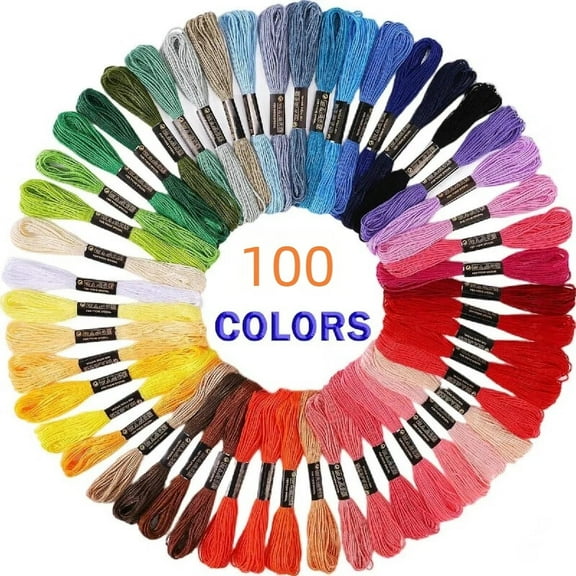 100 skeins Professional Rainbow Color Embroidery Floss, Embroidery Thread Kits for Cross Stitch, Bracelet Friendship and Craft Floss