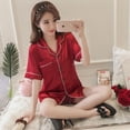 thumbnail image 7 of Womens Silk Satin Pajamas Set Sleepwear Pijama Women‘s Loungewear Pajamas Suit Female Sleep Two Piece Set Feminino Fofo Pyjamas, 7 of 7