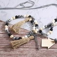 thumbnail image 4 of TaTaai 2Pcs Farmhouse Plaid Wood Bead Garland with Tassel Hanging Decor Home Decorative Home Sign for Farmhouse Tiered Tray Wreath, 4 of 5