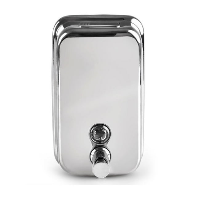 Dispensador de jabón líquido de acero inoxidable, bomba de loción y champú, 500ml (plateado)
