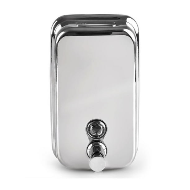 Dispensador de jabón líquido de acero inoxidable, bomba de loción y champú, 500ml (plateado)