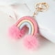 thumbnail image 2 of Llavero arcoíris tejido para mujer y niña, estilo bohemio, con cierre de langosta Rosa, 2 of 8