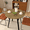 Rustic Brown#02, variant on Lisonu 31.5" Round Dining Table for 2-4 People, Modern Industrial Kitchen Table with MDF Top and Metal Legs, Small Circle Table for Dining Room, Rustic Brown