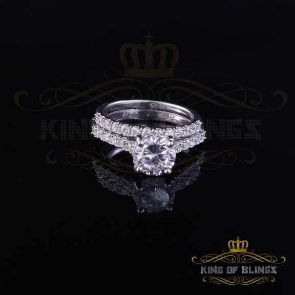 King of Bling's 4.29ct White Cubic Zirconia 925 Sterling Silver Bridal Fashion Womens Ring SZ 7