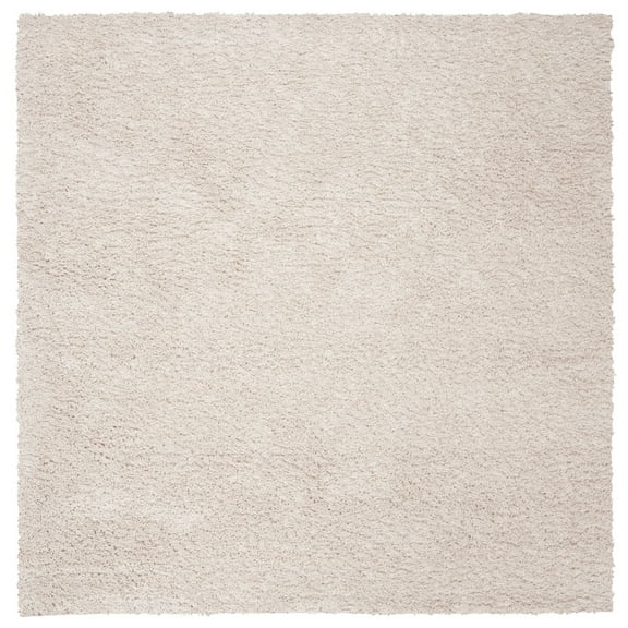 SAFAVIEH August Carlene Solid Plush Shag Area Rug, Beige, 3' x 3' Square