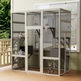 thumbnail image 7 of Zephypaws 71in Large Wood Catio Outdoor Cat Enclosure with Perches and Condos,Cat House Indoor with Waterproof Roof,Cat Shelter 5 Platforms & 2 Resting Box,UV Resistant (Grey), 7 of 7