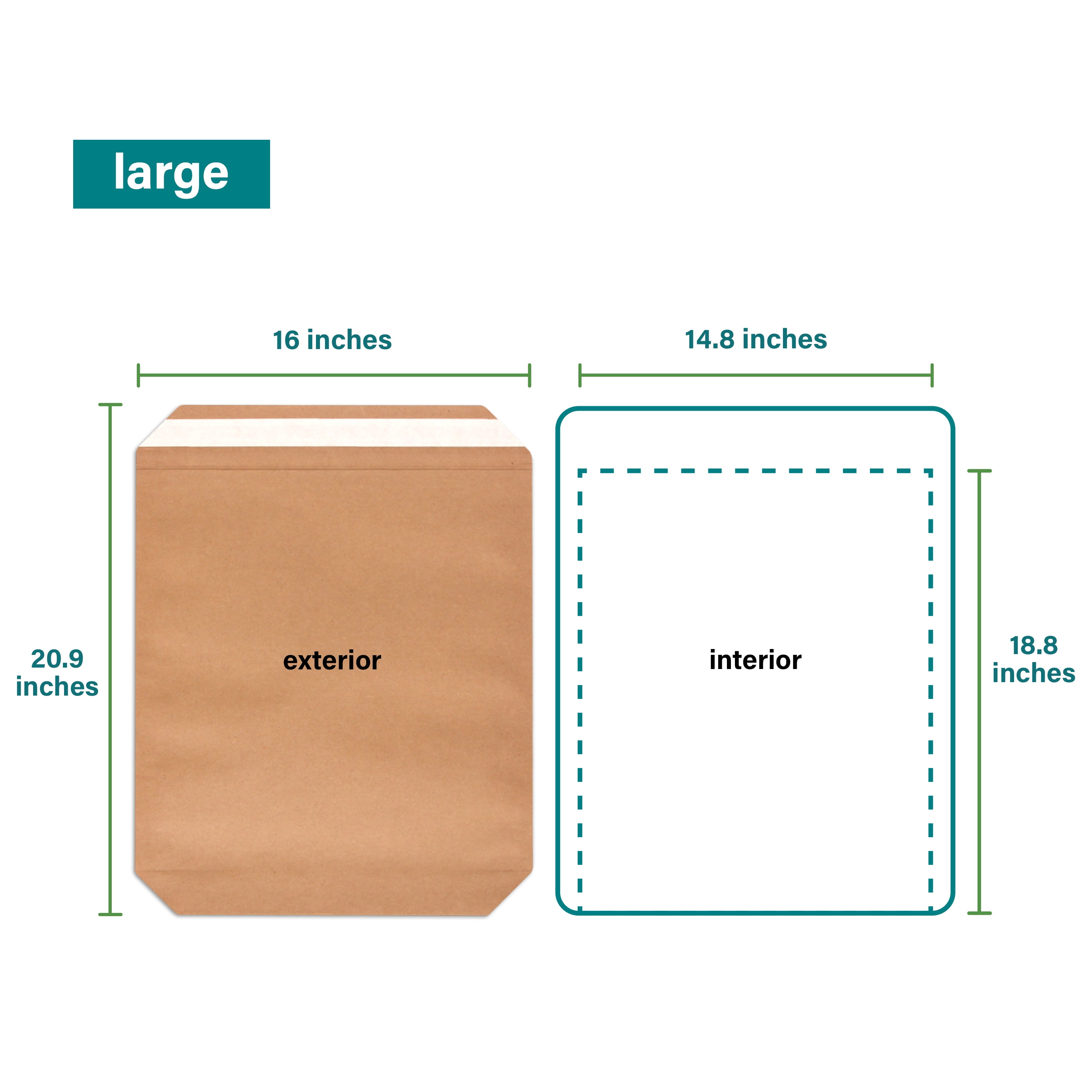 Elementree Sustainable Expandable Flat Paper Mailer, Large, 50 Count, Peel & Stick