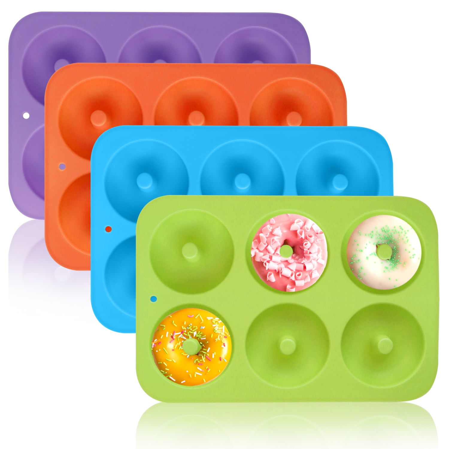 Elegant Choise NonStick Donut Baking Pans,Silicone Donut Molds Sheet