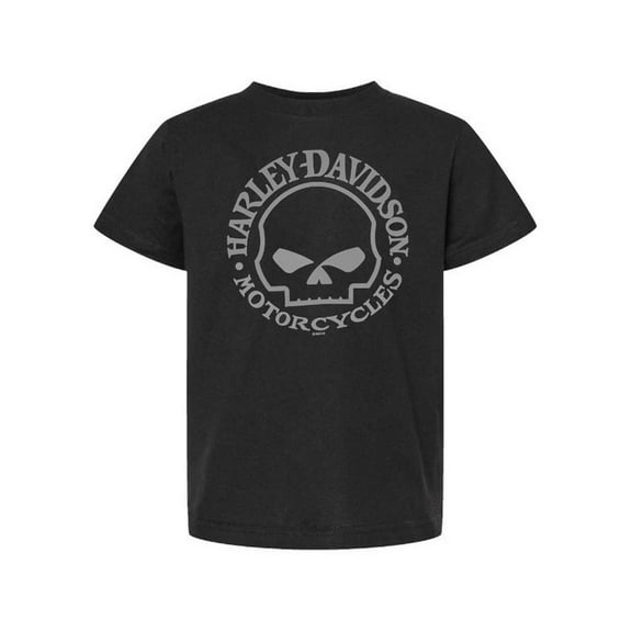 Harley-Davidson Little Boys' Willie G Skull Short Sleeve Toddler Tee- Black (3T), Harley Davidson