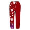thumbnail image 4 of Byoo Snowflake Print Big Girls' Jogger Pants Soft Cozy Elastic Waistband High Rise Kids Sweatpants Comfort Pants,Red, 4 of 4