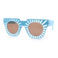 thumbnail image 5 of Womens Art Nouveau Deco Thick Plastic Horn Rectangle Sunglasses Blue - Brown, 5 of 8