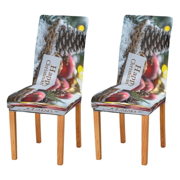 BZSMCE Chairs Slipcovers Dining Chair Covers Happy Christmas Nature Creative Pattern
