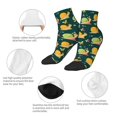 thumbnail image 5 of Rateoe Snails And Butterfies Pattern Quarter Crew Socks,Toe Seamed Ankle Socks,Cotton Cushioned Breathable Athletic Crew Sports Socks, 5 of 7