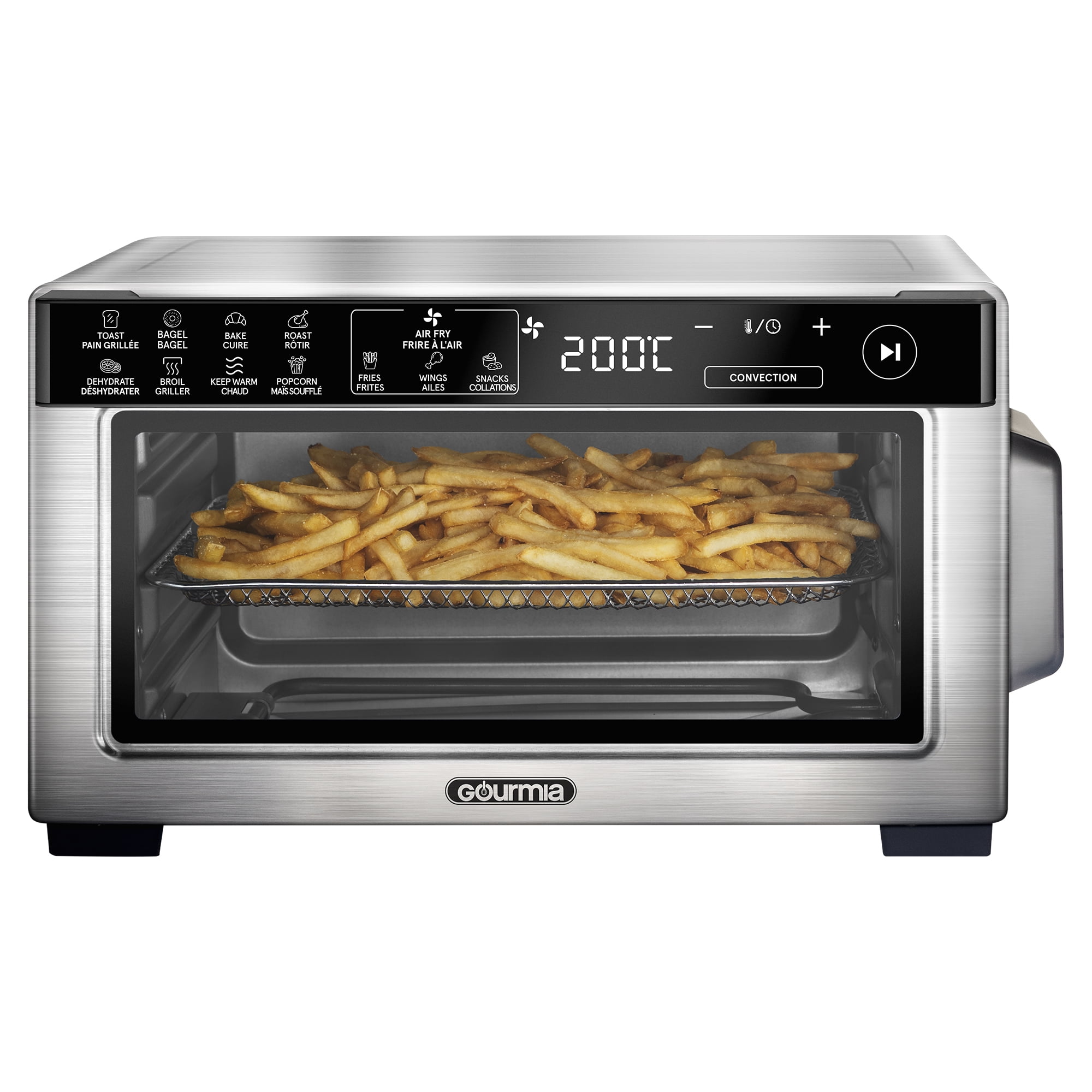 Gourmia 4-Slice Digital Air Fryer Oven, 0.4 Cu. ft. Capacity, Stainless Steel, 4-Slice AF Oven