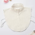 thumbnail image 2 of Striped Detachable Collar Half High Collar Shirt Red Christmas Holiday Fashion Accessory, 2 of 7