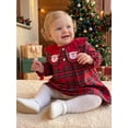 thumbnail image 6 of Loicainy Baby Toddler Girl Plaid Christmas Dress 6 12 18 24 Months 2T 3T 4T Santa Petal Collar Long Sleeve Dresses, 6 of 9