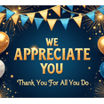 thumbnail image 3 of Decorative Design Appreciation Banner Colorful Balloons Thank You Bunting Flags Celebration Banner for Corporate Events Employee Recognition Parties, 3 of 7