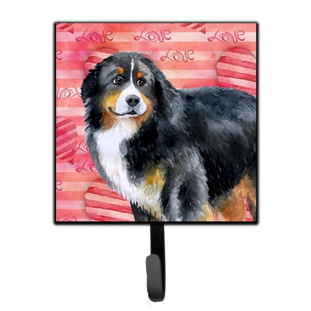 Bernese Mountain Dog Love Leash or Key Holder Red