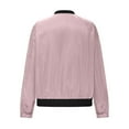 thumbnail image 7 of Htigea Womens Bomber Jacket Coat Casual Stand Collar Zip Up Lightweight Fall Fashion Jackets Outfits with Pockets Pink S, 7 of 7