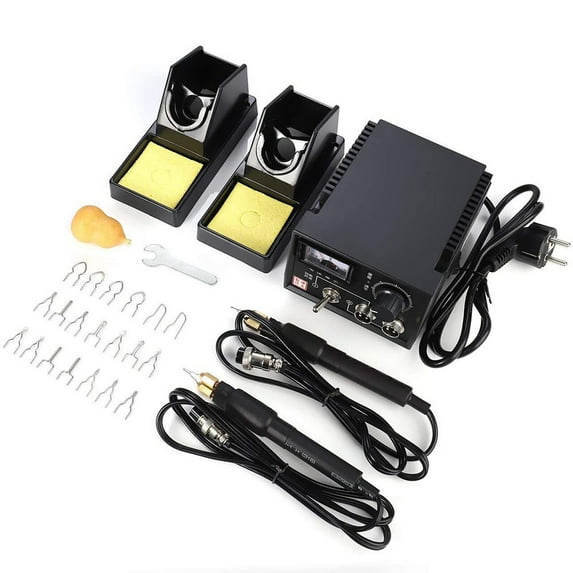 CJC 60W Professional Wood Burning Kit Burners Tool Dual Pen Pyrography Crafts Kit, with 20 Wire Nibs Tips