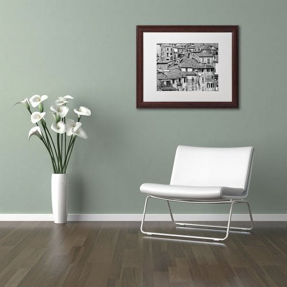 Trademark Fine Art "San Gimignano Texture" Canvas Art by Moises Levy White Matte, Wood Frame