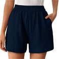 thumbnail image 2 of Favoffer Women's Casual High Waisted Shorts With Side Pockets Relaxed Fit Retro Bottoms Lightweight Everyday Pants for Warm Weather, 2 of 7
