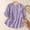 Purple, variant on VOUZZA Womens Tees Loose Fit Embroidered Floral Vine Linen 3/4 Sleeve Blouse Ethnic Lightweight Summer Retro Pullover Casual Top Blouse