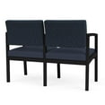 thumbnail image 5 of Lenox Steel Reception Waiting Room Loveseat / Black Steel / Blue / Blue, 5 of 5